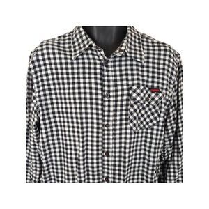 Current Checked Shirt Mens Size Large Black White Plaid Skater Surf & Skate